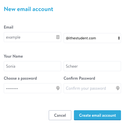 create student email account